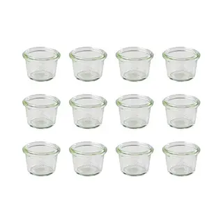 Aps 82359 Original 12er Set Weck Gläser 35 Ml, 5 Cm, H, 3, 5 Cm, Sturzform Ohne Deckel, Einmachglas, Dekoglas, Dessertglas, Vorratsglas,