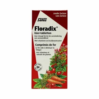 Salus Floradix IJzer-tabletten - Vitaminen - Vermoeidheid – Ijzer Voedingssupplement – 84 Tabletten