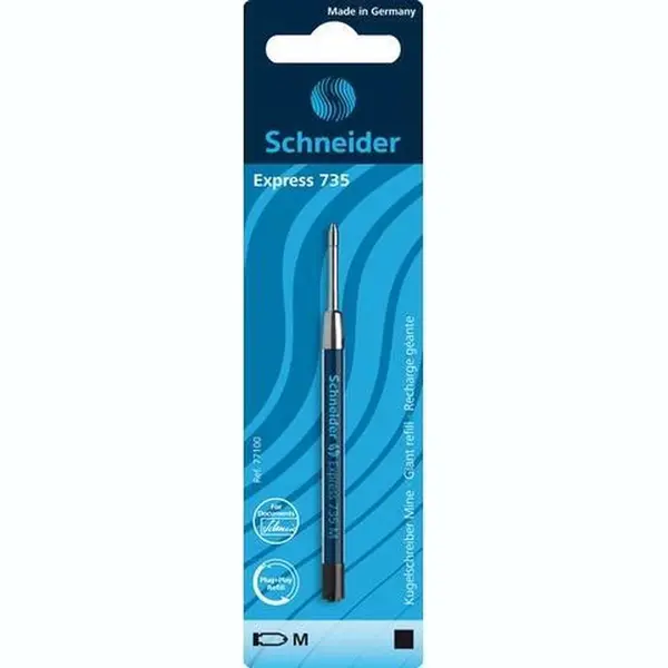 10 X Schneider Kugelschreibermine Express 735 M Schwarz Blisterkarte thumbnail