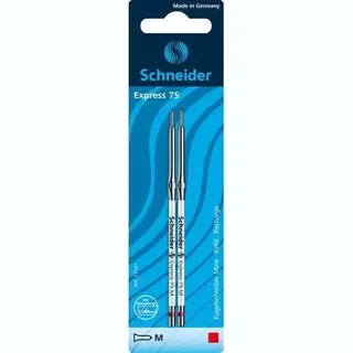 Schneider Schrijfwaren Schneider Balpenvulling - Express 75 - Penpunt M - Rood - Blister A 2 Stuks - S-77141