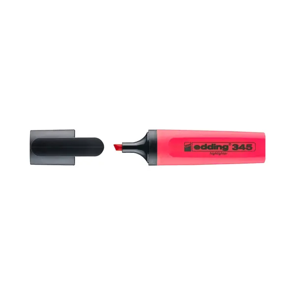 Edding 345 Highlighter - Red - 10 Highlighters - Chisel Nib 2-5 Mm - Ideal For Bright Markings And Highlighting Text Passages And Notes thumbnail
