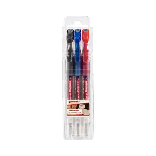 Edding 2185 Kappen-Gelschreiber Fein Schwarz, Blau, Rot 3 St.