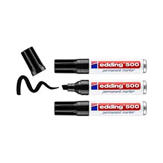 Edding Permanentmarker Edding 500 Schwarz Ve=3 Stück Blister