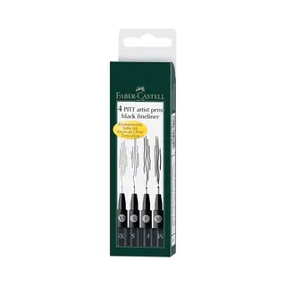 Faber-Castell 167115 fijnschrijver Multi Zwart 4 stuk(s)