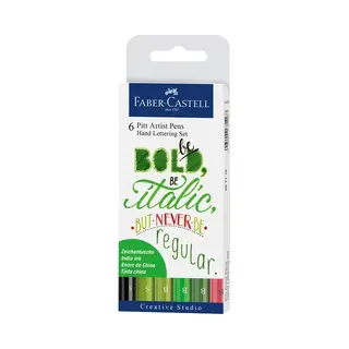 Faber-Castell 8800503 Kalligrafiefeder Schwarz, Grün, Rot, Türkis 6 Stück(e)