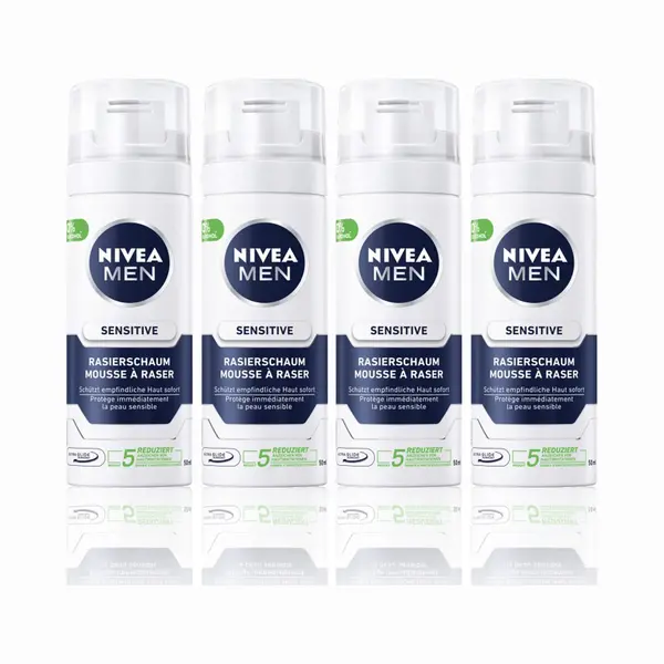 Nivea® | 4 X 50 Ml Scheerschuim Sensitive | Mini Flacon | Reisformaat | Gevoelige Huid | thumbnail