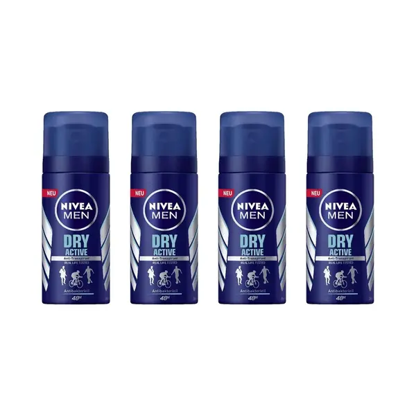 Nivea® | 4 X 35 Ml Deodorant Men Dry Active | Mini Flacon | Reisformaat | Anti Transpirant thumbnail