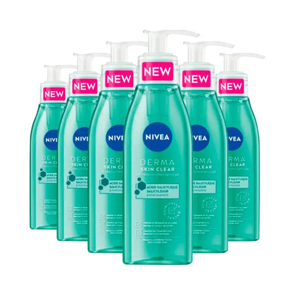 6x Nivea Derma Skin Clear Reinigingsgel 150 Ml thumbnail