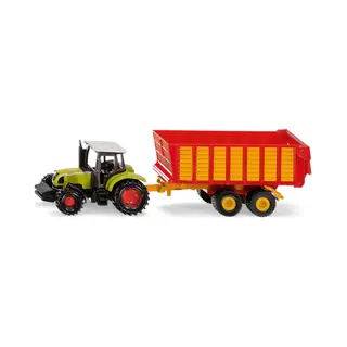 Siku Tractor met silagewagen metaal/kunststof meerkleurig achterklep kan open