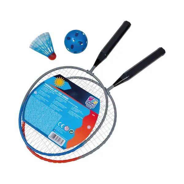 Happy People Badmintonset 45 Cm Shuttle/bal Grijs/blauw 4-delig thumbnail