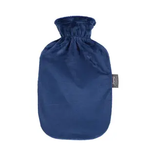 Fashy 2 Litre Hot Water Bottle With Plush Cover In Navy