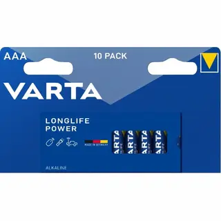 Varta Longlife Power Aaa Batterijen Plastic Vrije Verpakking - 10 Stuks