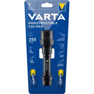 Varta Indestructible F20 Pro Schwarze Hand Taschenlampe Led