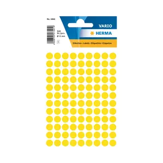 Herma Universele etiketten Ø 8 mm rond geel papier mat 540 st.