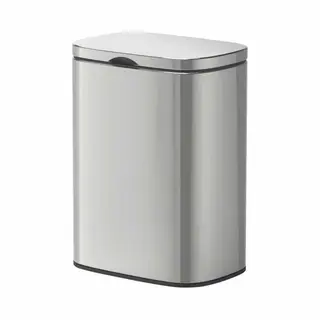 Wenko 25337100 afvalcontainer Rechthoekig Kunststof, Roestvrijstaal Zilver