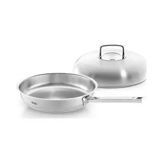 Fissler Bratpfanne Original-Profi Collection® Pfanne 28cm Mit Hochraumdeckel, Edelstahl 18/10 (1-tlg), Kaltmetallgriffe, Mess-Skala (L), cookstar