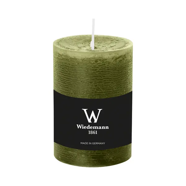 Durchgefärbte Stumpenkerzen (H X Ø) 100 X 68 Mm, Farbe Olive, Mit Asf Zum Abbrandschutz, Wiedemann Marble Kerzen, Advent, Adventskranz, Weihnachten, thumbnail