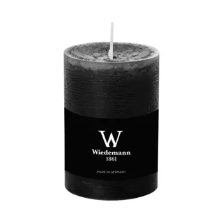 Wiedemann Cilinderkaars/stompkaars - Rustieke Kaars - Zwart - 7 X 10 Cm - 43 Branduren