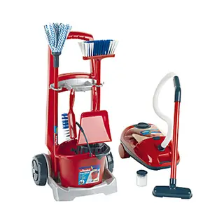 Theo Klein Vileda cleaning trolley + vakuum cleaner