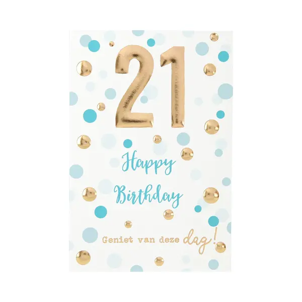 Depesche Cijferkaarten - De Mooiste Leetijd - Verjaardagskaart 21 Happy Birthday Geniet Van Deze Dag! thumbnail
