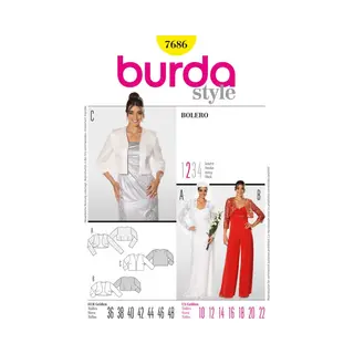 burdastyle Burda B7686 Bolero Naaipatroon, 19 X 13 Cm