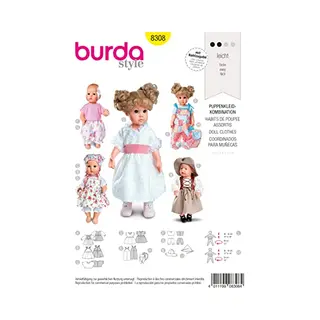 burdastyle Burda Style Sewing Pattern B8308 Doll's Clothes