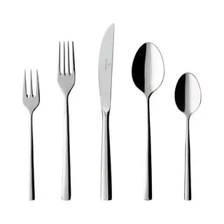 Villeroy & Boch Piemont Bestek 113-delig Voor 12 Personen, Zilver/platina, Vaatwasmachinebestendig, Bestek Van Roestvrij Staal, Bestekset, Roestvrij