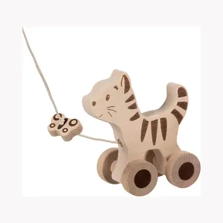 Goki - Ziehen Sie Katze Seil Fahrzeuge, Farbe Beige (54864)