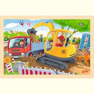 Goki Houten Legpuzzel Graafmachine, 24st.