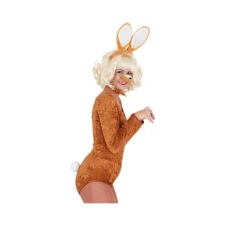 Orlob Verkleed Accessoire Set - Konijn - 4-delig - Bruin - Polyester - Carnaval Verkleedkleding