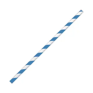 Papieren Rietjes 100% Biologisch Afbreekbaar Wegwerp Blauw/wit Gestreept 100 Stuks - Plastic Vrij!