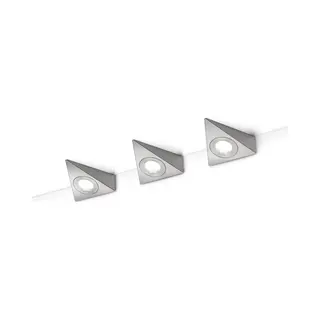 Trio Leuchten Led Unterbauleuchte, Led Fest Integriert, Warmweiß, 3er Set Unterschrank-Leuchten, Dreieckig Mit Schalter, Breite Je 12cm