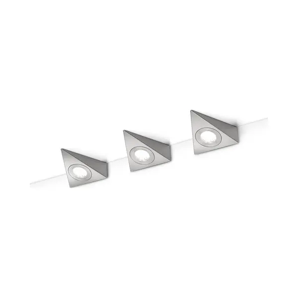 Trio Leuchten Led Unterbauleuchte, Led Fest Integriert, Warmweiß, 3er Set Unterschrank-Leuchten, Dreieckig Mit Schalter, Breite Je 12cm thumbnail