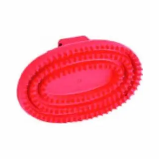 Kerbl Gummistriegel Oval "Junior", Rot
