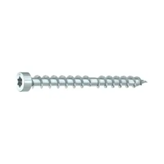 Heco Schrauben Heco-Topix-plus CombiConnect 6, 5 X 100, Holzbauschraube, Zylinderkopf, T-Drive, T-30, Cc-Gewinde, Verzinkt Blau, A3K, 100 Stück,