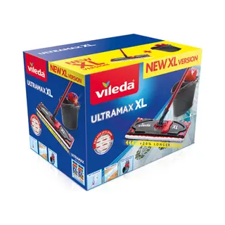 Vileda Ultramax Xl Box Mop trocken&feucht Mikrofasern Schwarz, Rot