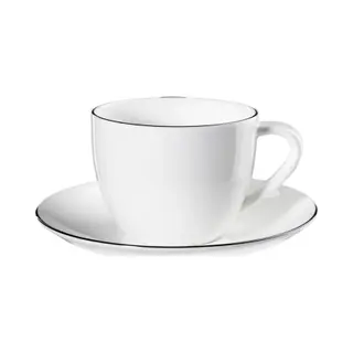 Cappuccinotasse Mit Unterteller Asa Selection À Table Ligne Noire, 250 Ml