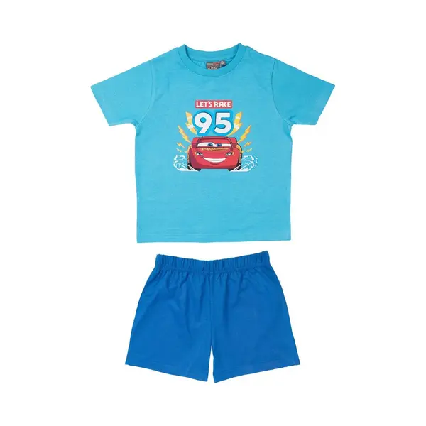 Disney Cars Pyjama / Shortama - Aqua / Blauw - Katoen - Maat 98/104 thumbnail