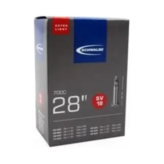 Schwalbe SV18 700C Xtra Light Sclaverand Presta Innenrohr, 28 X 1.125-1.60" 28/44-622 SV40 Mm, Schwarz