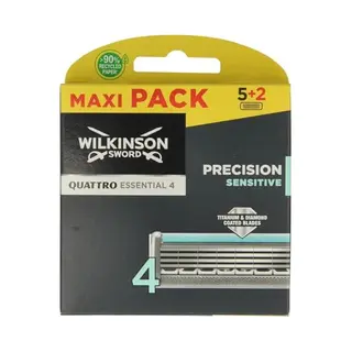 Wilkinson Sword Quattro Essential 4 Sensitive - Navulmesjes 5+2 Stuks