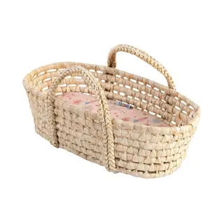 "howa Poppen Draagmand ""miniflowers"" - Zeegras Voor Poppen Tot 50 Cm - 1406"