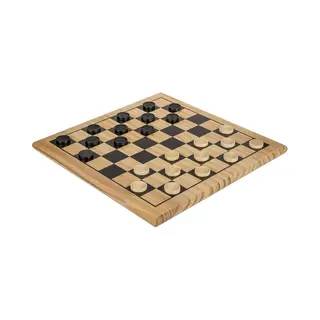 Out Of The Blue Holz-Damespiel – Klassisches Brettspiel Aus Echtholz – Ca. 28, 5×28, 5 Cm Spielbrett Mit Holz-Spielsteinen – Zeitloses