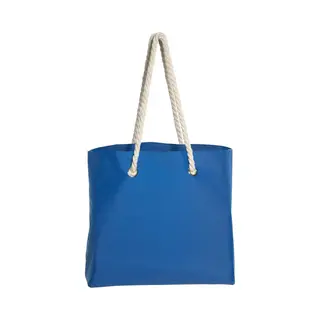 Strandtas Met Handvat Blauw Capri 35 X 45 Cm - Strandshoppers/boodschappentassen Van Polyester