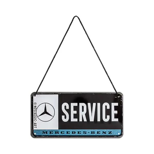 Nostalgic-Art Retro Hängeschild, 10 X 20 Cm, Mercedes-Benz – Service – Geschenk-Idee Für Mercedes-Benz Accessoires Fans, Original Lizenzprodukt thumbnail