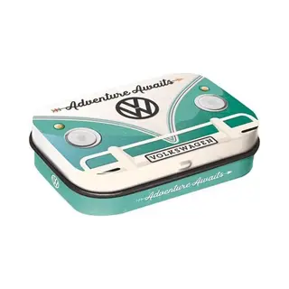 Nostalgic-Art Retro Pillendose, 4 X 6 X 1, 6 Cm, Vw Bulli – Adventure Awaits – Volkswagen Bus Geschenk-Idee, Original Lizenzprodukt (Olp), Mit