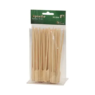 Hapjes/sate Prikkers/spiesjes - Bamboe Hout - 50x Stuks - 15 Cm - Amuse/bbq/feestje - Grote Cocktailprikkers