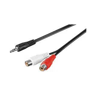 Goobay 50116 Audio-Kabel 1,5 m 3.5mm 2 x Rca Schwarz, Rot, Weiß