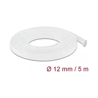 DeLOCK Geflechtschlauch dehnbar 5 m x 12 mm weiß
