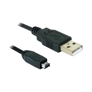 DeLOCK Usb cable 2.0 mini 4-Pin Hirose 1,5m Usb-kabel Usb A Usb B Zwart
