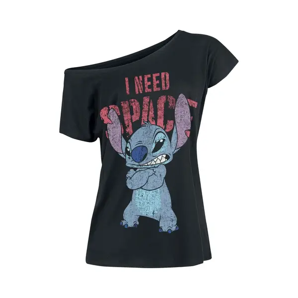 Lilo & Stitch - Disney T-shirt - I Need Space - M Tot Xxl - Voor Vrouwen - Zwart thumbnail